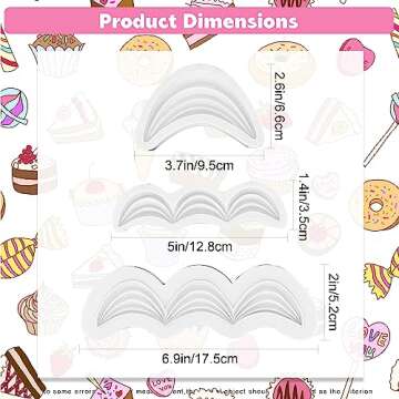 AEGYPIUS Fondant Molds, 3 Pcs Wave Shaped Silicone Fondant Molds for Cake Decorating, Silicone Molds for Clay, Crafts, Baking