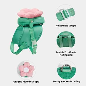 VETRESKA Dog Harness and Leash with Collar Set, No Pull Flower Pet Vest Harness, Adjustable Easy Control Dog Vest for Small Medium Large Dog-L