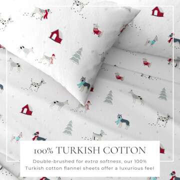Great Bay Home Christmas Flannel Sheet Set Full Size