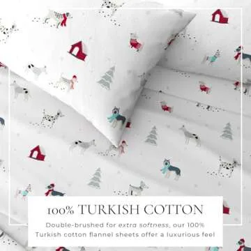 Great Bay Home Christmas Flannel Sheet Set Full Size