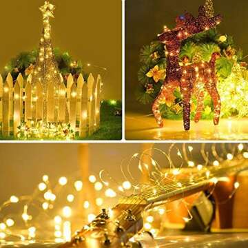 YoTelim LED Fairy String Lights with Remote Control - 2 Set 100 LED 33ft/10m Micro Silver Wire Indoo...