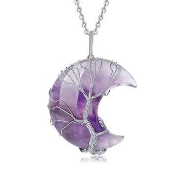 XIANNVXI Amethyst Necklaces for Women Crystal Crescent Moon Necklace Purple Jewelry for Women Trendy...