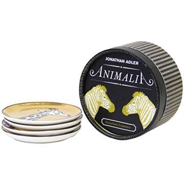 Jonathan Adler Animalia Coasters, Gold