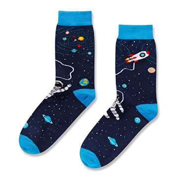 Zmart Space Gifts Astronomy Astronaut Gifts for Men - Aerospace Engineering Gifts, Astronaut Socks f...