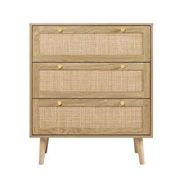 Stylish Anmytek 3 Drawer Rattan Dresser for Any Room