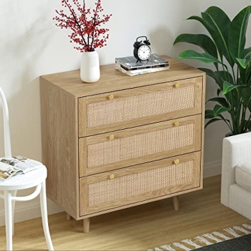 Stylish Anmytek 3 Drawer Rattan Dresser for Any Room
