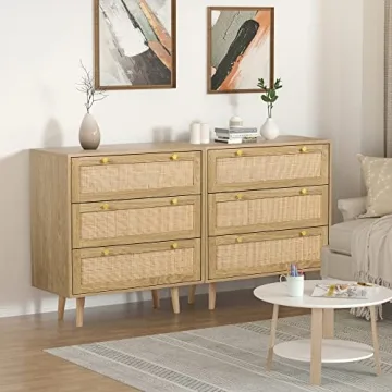Stylish Anmytek 3 Drawer Rattan Dresser for Any Room