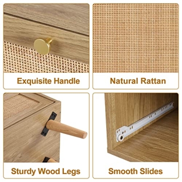 Stylish Anmytek 3 Drawer Rattan Dresser for Any Room