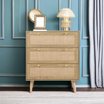 Stylish Anmytek 3 Drawer Rattan Dresser for Any Room