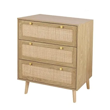 Stylish Anmytek 3 Drawer Rattan Dresser for Any Room