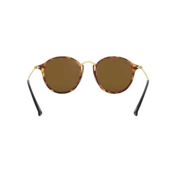 Ray-Ban RB2447 Round Sunglasses, Spotted Brown Havana/B-15 Brown, 49 mm + 0