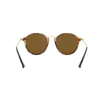 Ray-Ban RB2447 Round Sunglasses, Spotted Brown Havana/B-15 Brown, 49 mm + 0