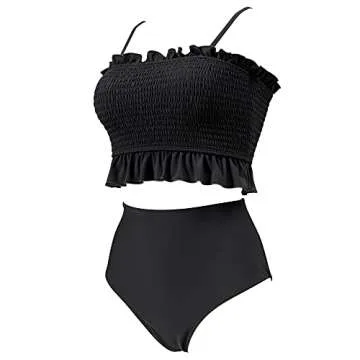 Stylish RXRXCOCO Women's Shirred Bandeau Bikini Set