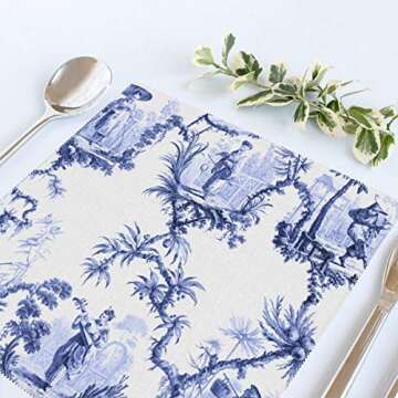 Chinoiserie Placemats Set of 6 Beautiful Table Decor