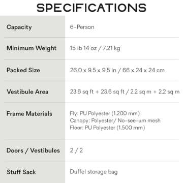 NEMO Aurora Highrise Family Camping Tent 6-Person