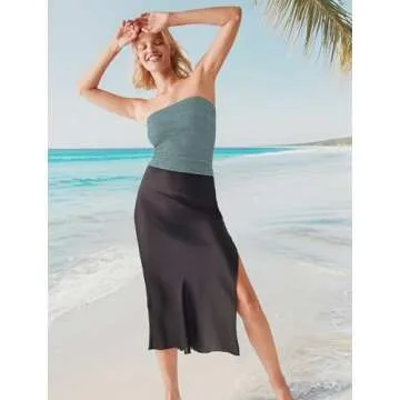 SAMPEEL Tube Tops for Women Trendy Summer Clothes Bandeau Top Going Out Green M