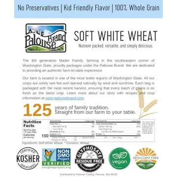 Certified Glyphosate Residue Free Hard Red Spring and Soft White Wheat Pack | 2-5 LB Burlap Bags (10 LBS Total) | Washington Family Farmed | Non-GMO Project Verified |