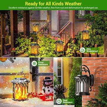 KOOPER 4 Pack Solar Lantern Outdoor Lights - Elegant Flickering Flame Design