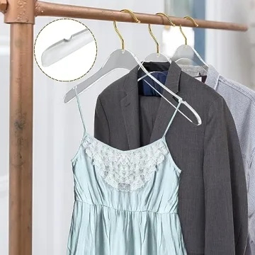 Stylish Tonchean Acrylic Hangers 20 Pack with Gold Hook