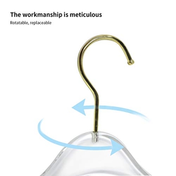 Stylish Tonchean Acrylic Hangers 20 Pack with Gold Hook