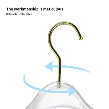 Stylish Tonchean Acrylic Hangers 20 Pack with Gold Hook
