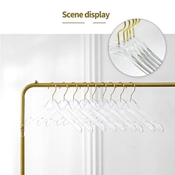 Stylish Tonchean Acrylic Hangers 20 Pack with Gold Hook