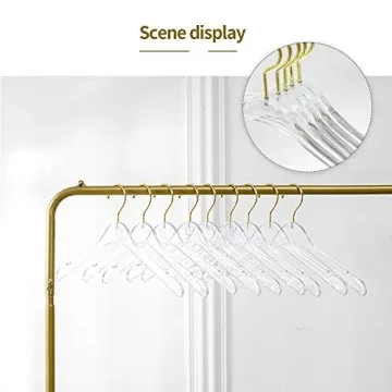 Stylish Tonchean Acrylic Hangers 20 Pack with Gold Hook