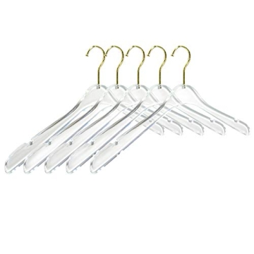 Stylish Tonchean Acrylic Hangers 20 Pack with Gold Hook