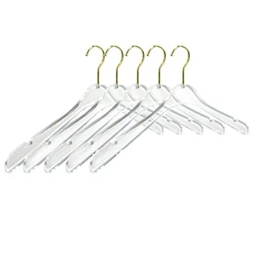 Stylish Tonchean Acrylic Hangers 20 Pack with Gold Hook