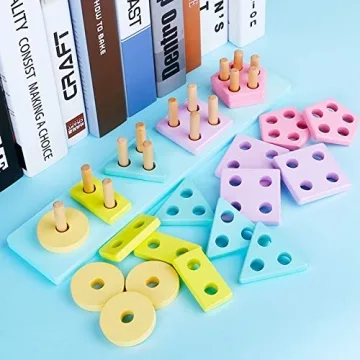 KIDS TOYLAND Shape Sorter Montessori Stacking Toy for Toddlers