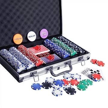 Premium 300PCS Poker Chip Set with Aluminum Case - Casino Quality Chips