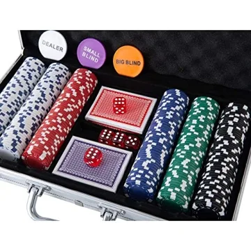 300PCS Poker Chip Set with Aluminum Case Casino Quality