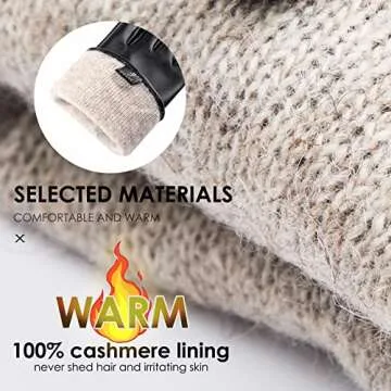 Luxury Women's Winter Leather Touchscreen Gloves - Black