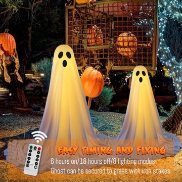 Halloween Ghost String Lights with Remote Control