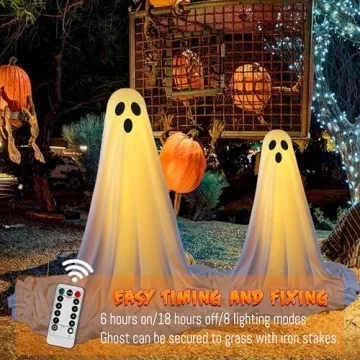 Halloween Ghost String Lights with Remote Control