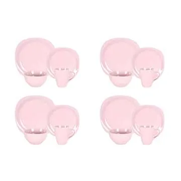 HomeVss Stoneware Square 16pc Dinnerware Set in Matte Rose
