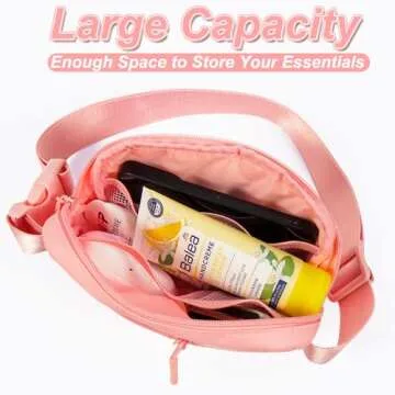 Uygafly Birthday Gifts for 5 6 7 8 9 10 11 12 13 Year Old Girls,Cute Teen Trendy Stuff Belt Bag for Women Girls Kids,Fanny Pack Crossbody Bags Waist Packs Girls Essentials - Peach Bag,Pink A