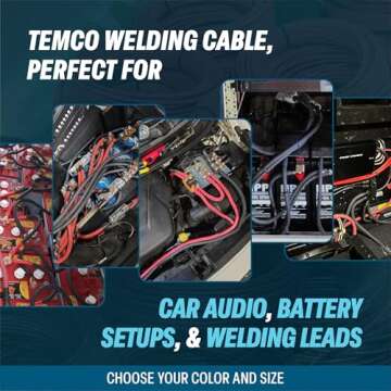 TEMCo 4 Gauge Welding Lead & Car Battery Cable 50 ft