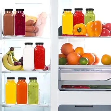 Moretoes 16oz Clear Glass Juice Bottles - 6 Pack