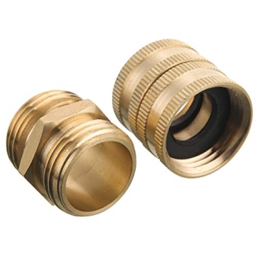 M MINGLE Garden Hose Connectors - Heavy-Duty Brass 4-Pack