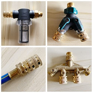 M MINGLE Garden Hose Connectors - Heavy-Duty Brass 4-Pack