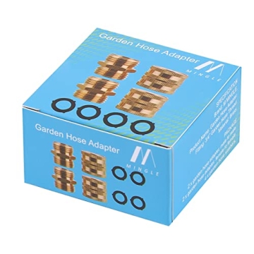 M MINGLE Garden Hose Connectors - Heavy-Duty Brass 4-Pack