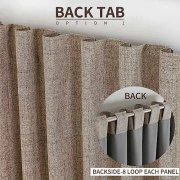 Joydeco Blackout Linen Curtains 96 inches Long 100% Blackout Drapes 95 inch Length 2 Panels Set for Bedroom Living Room Darkening Curtain Thermal Insulated Backtab RodPocket(52x96inch Linen)