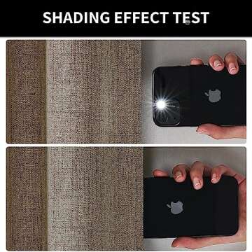 Joydeco Blackout Linen Curtains 96 inches Long 100% Blackout Drapes 95 inch Length 2 Panels Set for Bedroom Living Room Darkening Curtain Thermal Insulated Backtab RodPocket(52x96inch Linen)