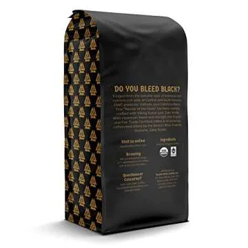 Death Wish Coffee Valhalla Java Dark Roast Ground Coffee, 12 Oz, Bold & Intense Blend of Arabica Robusta Beans, USDA Organic