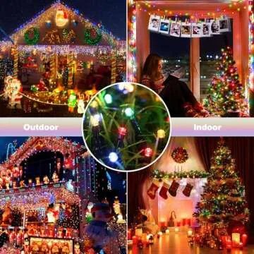 Toodour Solar Christmas Lights, 72ft 200 LED 8 Modes Solar String Lights, Waterproof Solar Outdoor S...