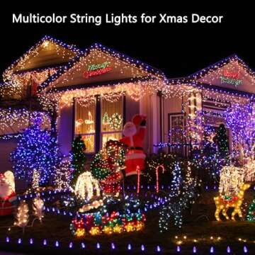 Toodour Solar Christmas Lights - 72ft 200 LED String Lights