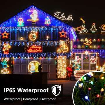 Toodour Solar Christmas Lights - 72ft 200 LED String Lights