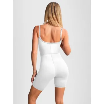 AUTOMET Women's Sexy Stretchy Jumpsuit Summer Gym Outfit
