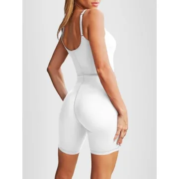 AUTOMET Women's Sexy Stretchy Jumpsuit Summer Gym Outfit